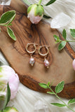 Bloom Pink Pearl Huggies Earrings