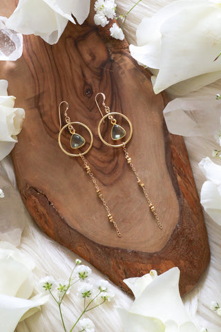 Green Amethyst Baby Hoop Earrings {Gold or Silver}