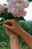 Bloom Beaded Pink Pearl Bracelet