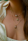 Shelled Pink Pearl Gold Necklace