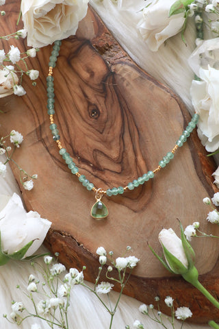 Cosmic Queen Green Apatite + Green Amethyst Choker/Necklace