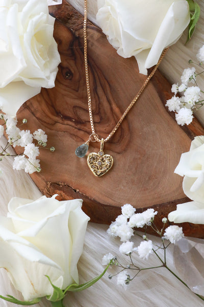 Hearten Gold Necklace {Choose your gemstone drip}