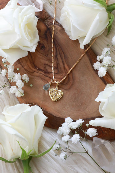 Hearten Gold Necklace {Choose your gemstone drip}