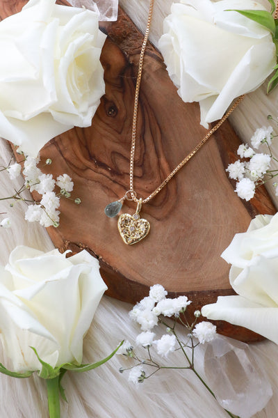 Hearten Gold Necklace {Choose your gemstone drip}