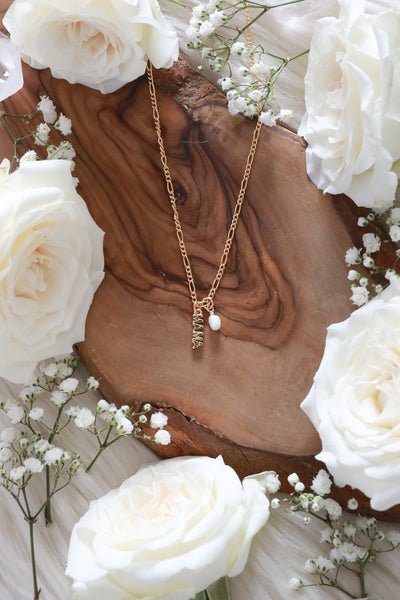 Mama Gold Necklace {Choose your gemstone drip}