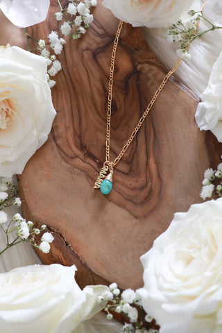 Mama Gold Necklace {Choose your gemstone drip}