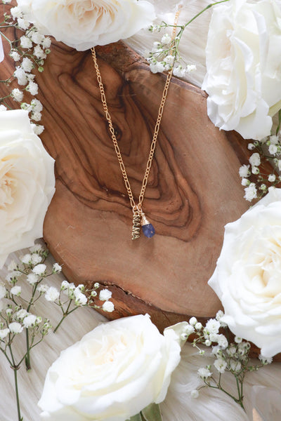 Mama Gold Necklace {Choose your gemstone drip}