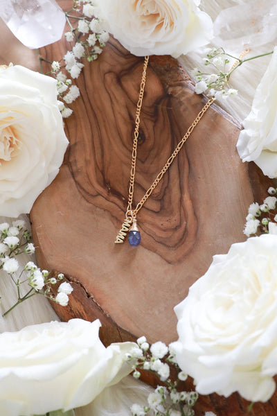 Mama Gold Necklace {Choose your gemstone drip}