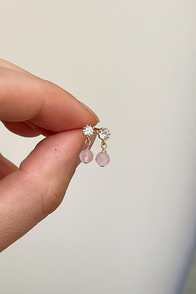 Morganite Stardrop Gold Earrings