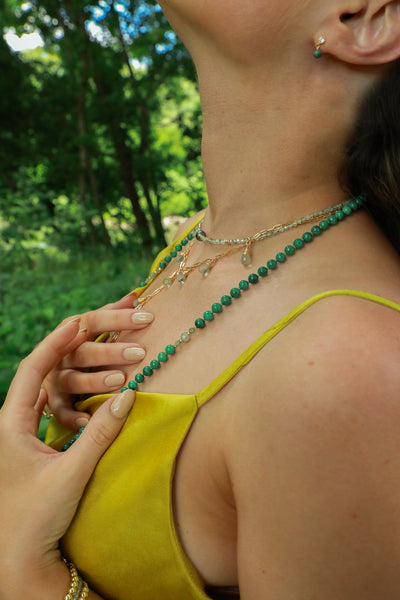 Cosmic Queen Prehnite Goldfilled Choker/Necklace