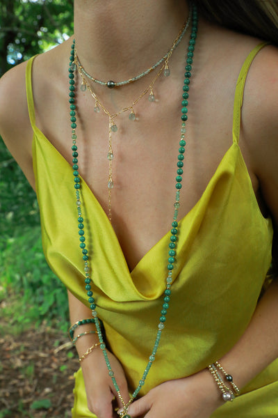 Cosmic Queen Prehnite Goldfilled Choker/Necklace