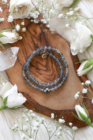 Starlight Aura Gemstone Double Wrap Bracelet